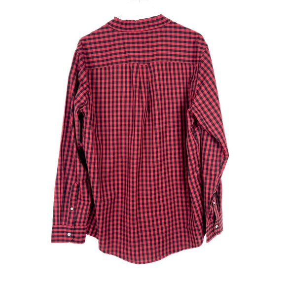 NWT Chaps Easy Care Buffalo Check Plaid Buttondown Shirt Red Black Size Large L - Picture 9 of 11